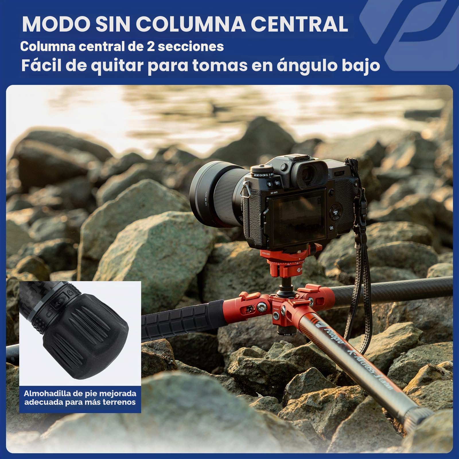 Fotopro X-Aircross 3 Lite - Trípode Ligero para cámara de Viaje de 152CM con Cabeza de Bola panorámica, 0.8KG, Ultraligero, portátil, Profesional, trípode de Fibra de Carbono para cámara