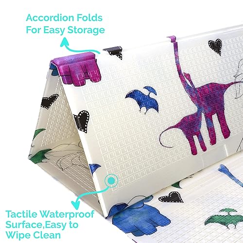 Miniatura 3 de JumpOff Jo Alfombrilla de juego acolchada, de espuma impermeable, grande, para bebés, bebés, niños pequeños, para el tiempo de juego y los momentos