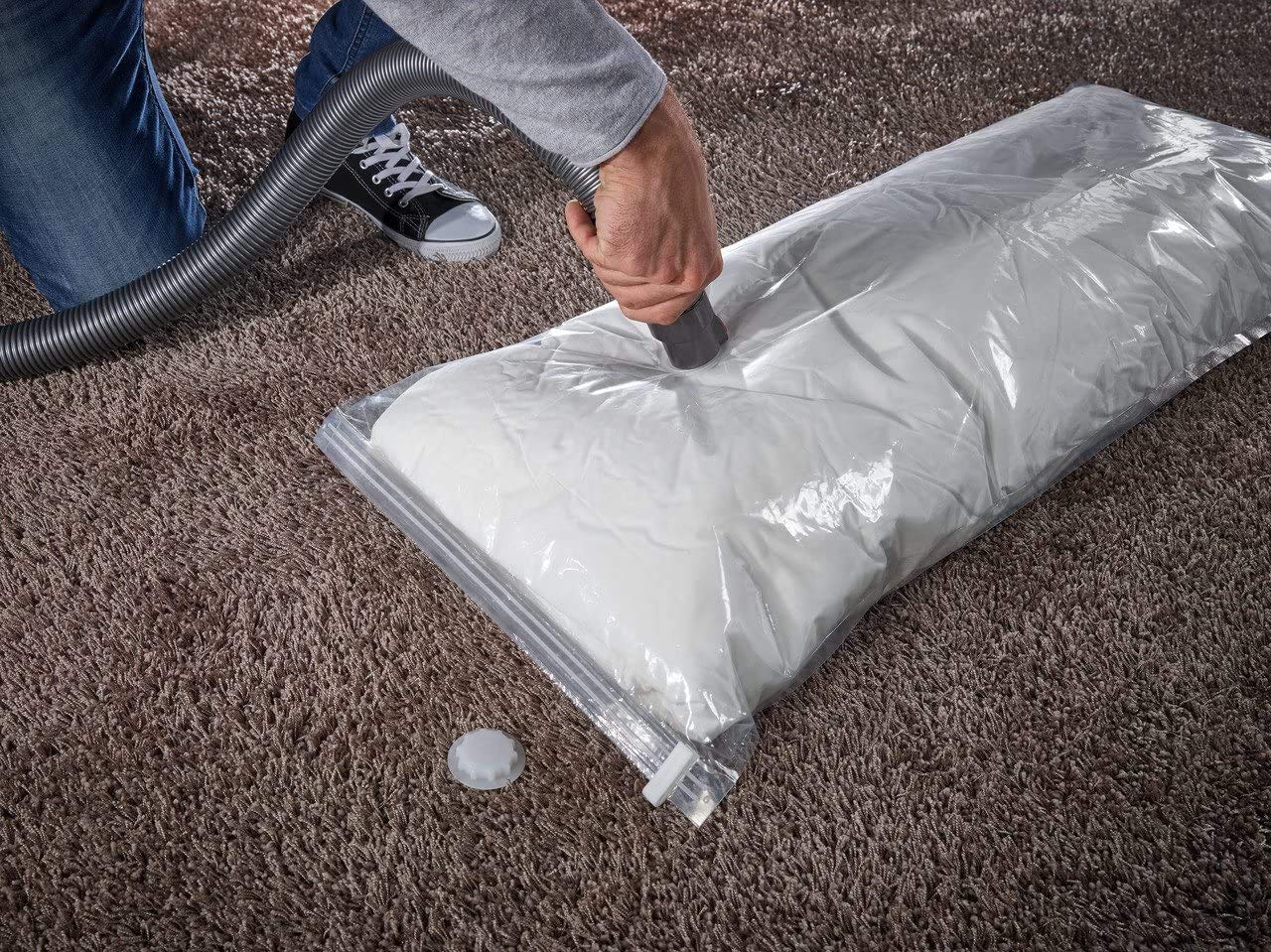 Leifheit Juego de 6 bolsas de vacío grandes, bolsas de almacenamiento al vacío para ropa, protege contra polillas, polvo y olores, reduce el espacio en un 75 %, bolsas de almacenamiento lavables