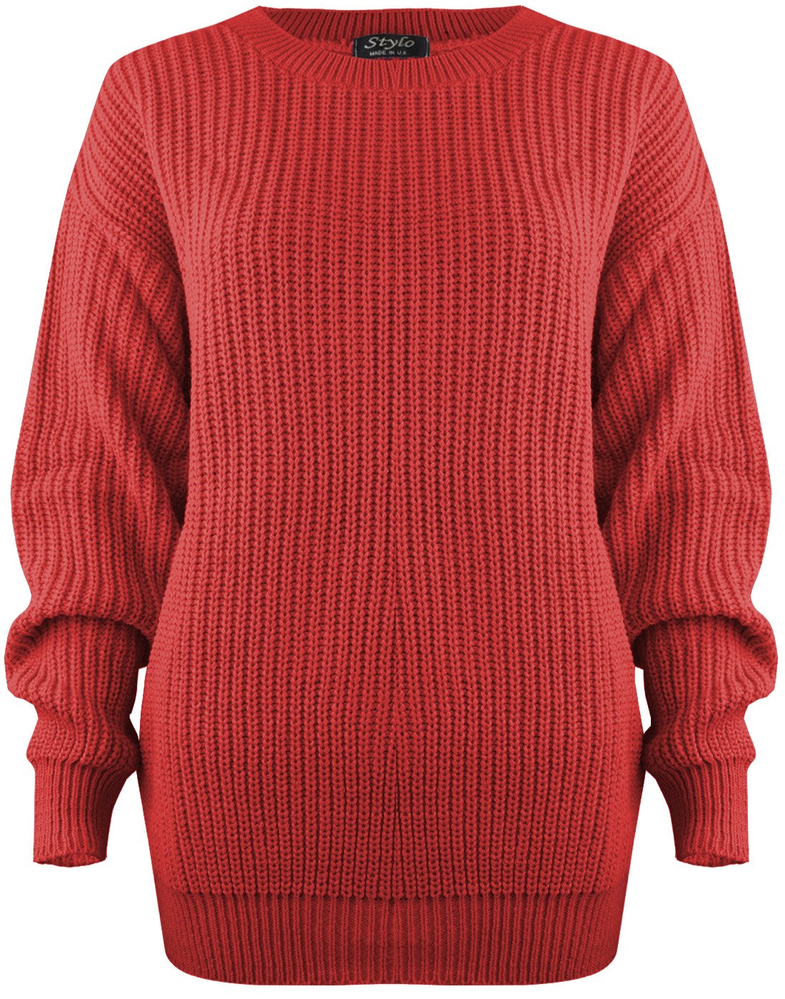 Cozy Oversized Chunky Knit Sweater Pull On Style New Ladies Womens Chunky Baggy Jumper Knitted Sweater Thick Top Coral Size 20-22