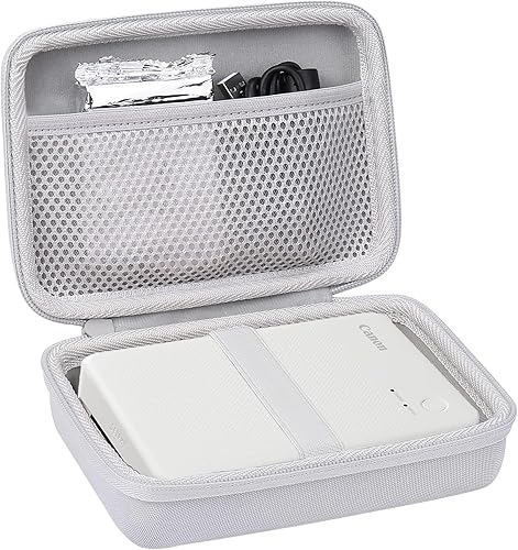 Vista 17 de co2CREA Estuche rígido de repuesto para impresora fotográfica cuadrada portátil Canon SELPHY QX20 / QX10 (funda rosa)