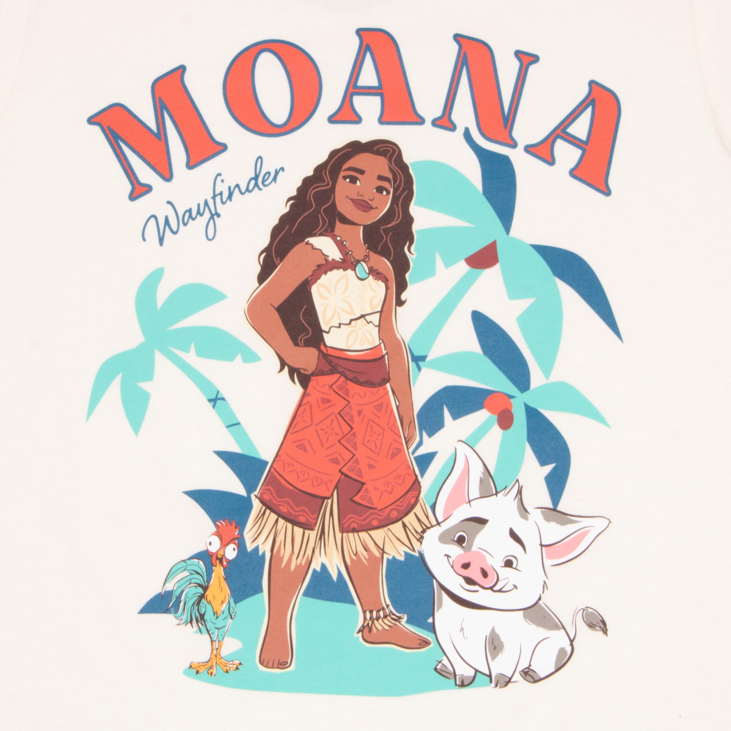 Disney Moana and Friends - T-shirt da ragazza con stampa grafica, confezione da 2, maglietta a maniche corte per bambini