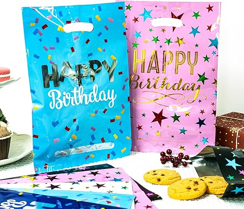 Miniatura 3 de HAPMARS 50 bolsas de recuerdo de fiesta para niños, con asas, bolsas de dulces para cumpleaños de niñas y niños