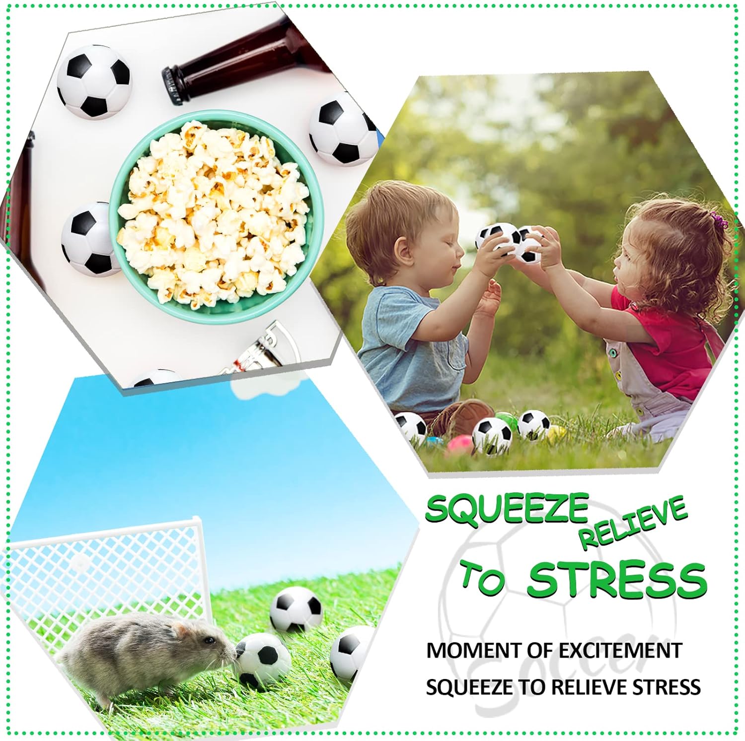 60 Pcs Mini Soccer Stress Balls Soccer Party Favor 2.5'' Inch Mini Foam Sports Ball Squeeze Ball Kids Adults Anxiety Stress Relief for School Carnival Reward Party Bag Gift Fillers - Image 7