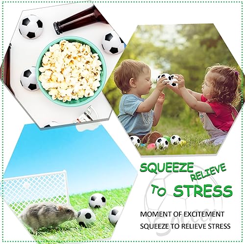 Miniatura 7 de 60 mini pelotas de fútbol para el estrés, recuerdo de fiesta de fútbol, mini pelota deportiva de espuma de 2.5 pulgadas, pelota para apretar, para