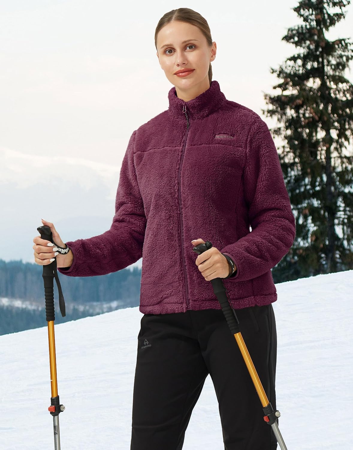 Pioneer Camp Women's Fuzzy Fleece Jacket Lightweight Full Zip Up Warm Soft Fleece Coat for Spring Fall Winter - Image 2