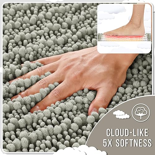 Miniatura 4 de Yimobra - Tapetes de baño para baño, de 36.2 x 24 pulgadas, suaves, peludos, grandes, antideslizantes, superabsorbentes y gruesos, lavables a