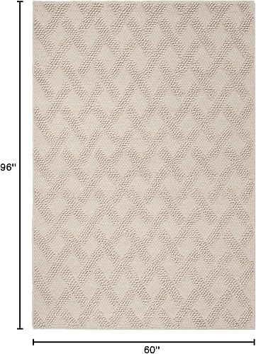 Miniatura 2 de Safavieh Natura Collection - Alfombra de área de 5 x 8 pies, marfil y beige, hecha a mano, lana de Nueva Zelanda, ideal para zonas de alto tráfico