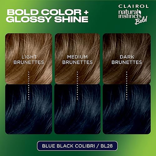 Miniatura 3 de Clairol Natural Instincts Bold - Tinte permanente para el cabello, BL28 Blue Black Colibri, paquete de 1 unidad