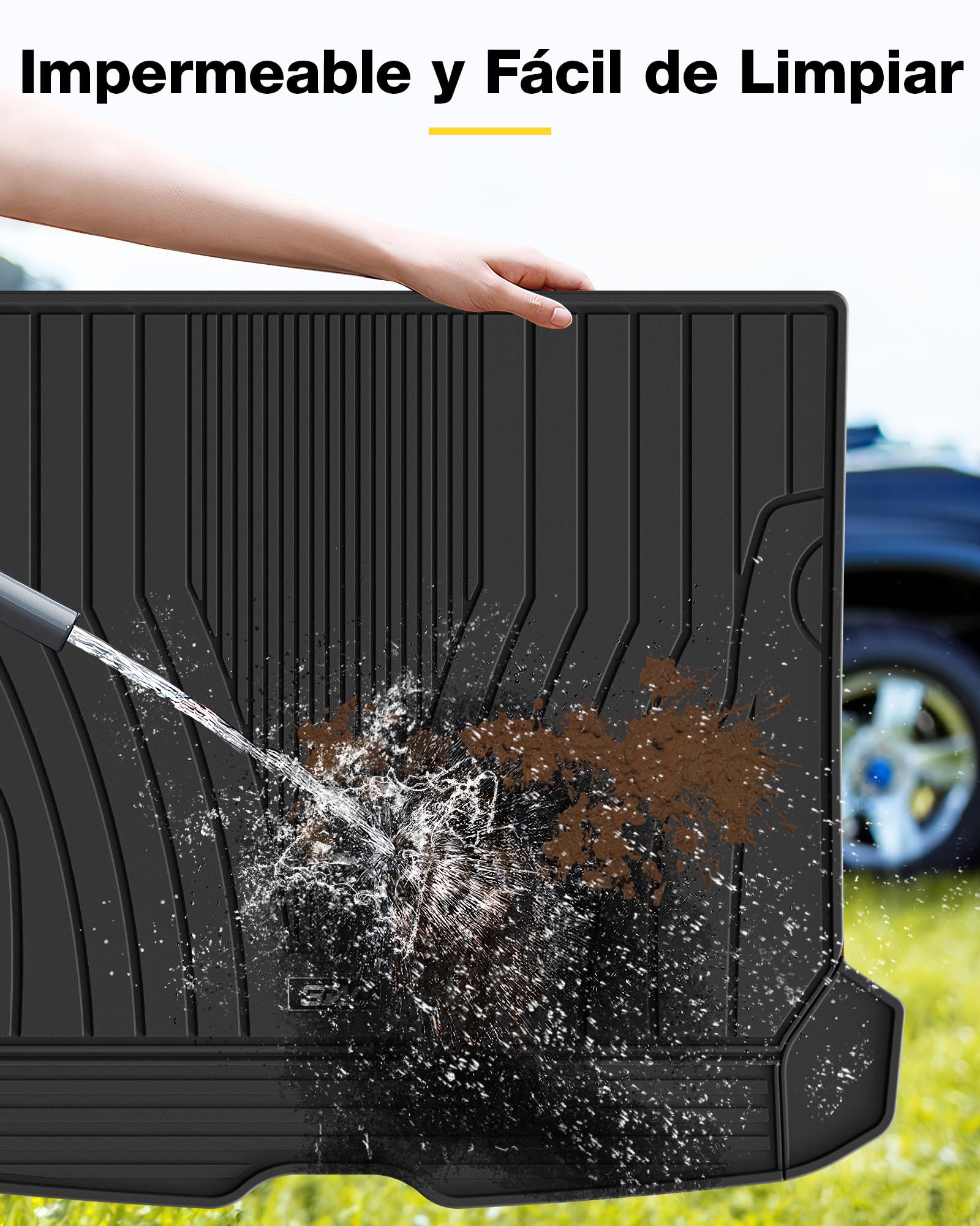 3W Alfombrilla Maletero de Coche para Mercedes Benz GLC X253 2016-2022, TPE Alfombrillas Maletero para Todo Tipo de Clima para Benz GLC Juego Completo de Alfombrillas, Accesorios, Negro