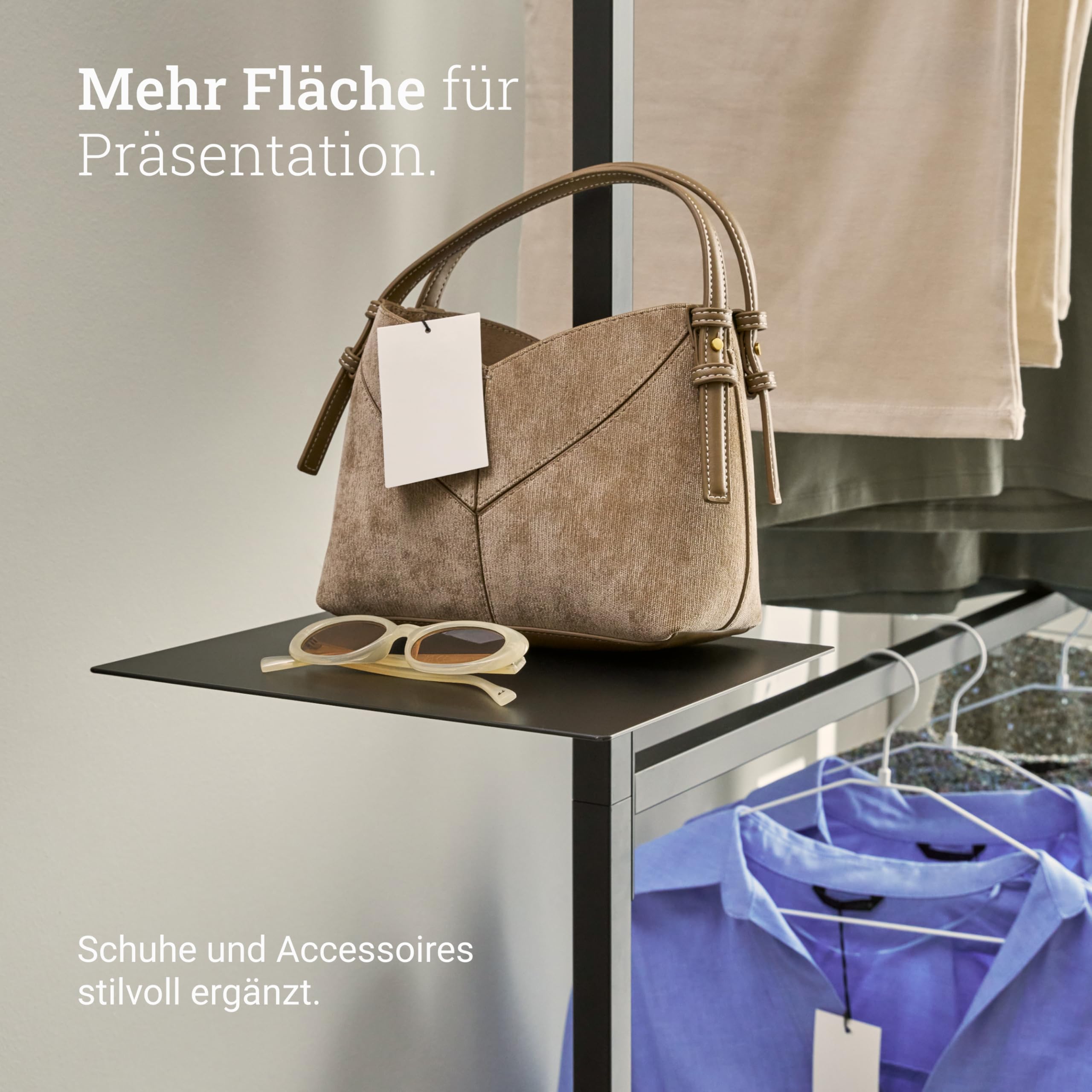 Natural Goods Berlin Kleiderständer BASIS (Schwarz, 100 cm) - Kleiderstange aus stabilem Metall - Freistehende Garderobenstange für Schlafzimmer, Wohnzimmer & Büro