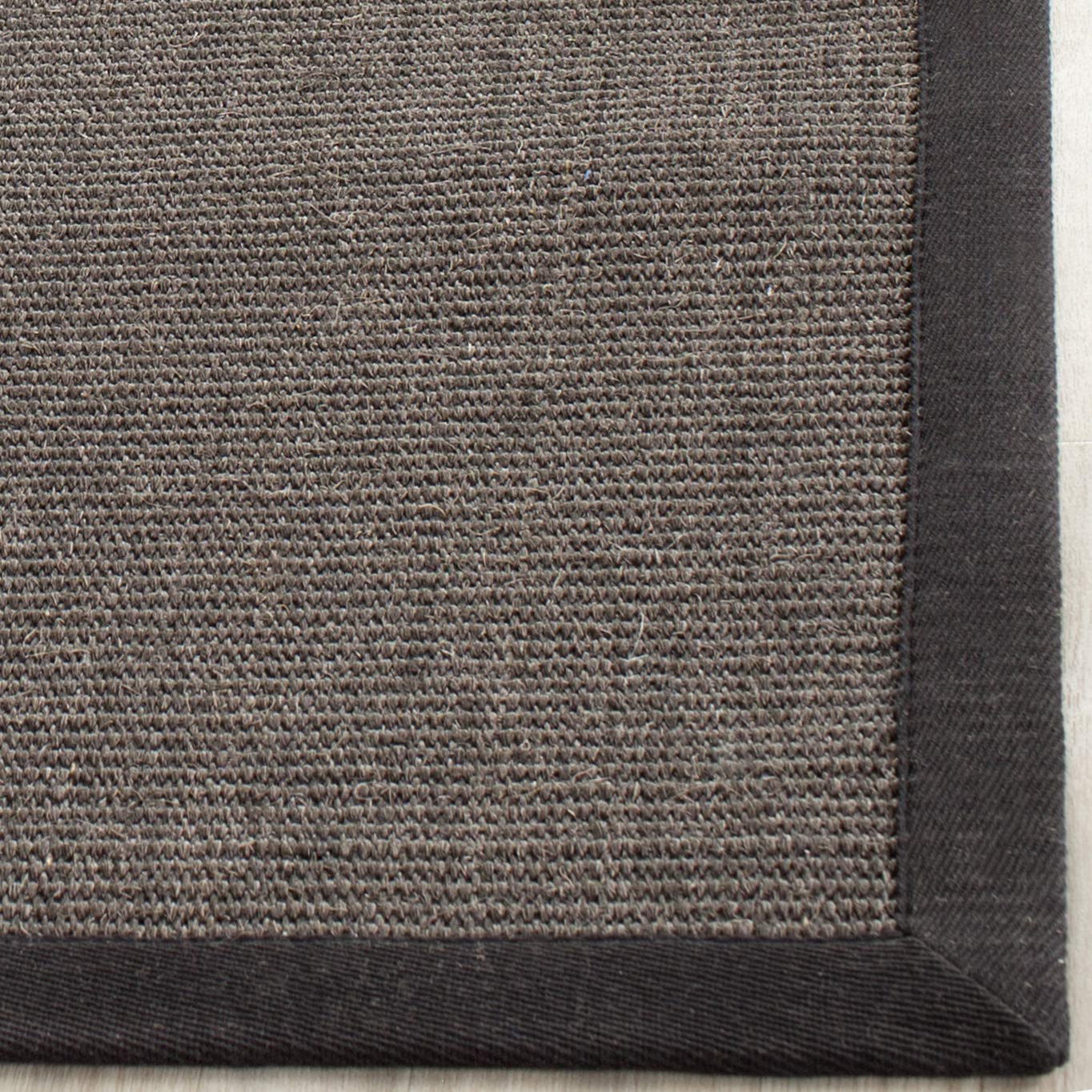 Safavieh Natural Fiber Indoor Woven Rectangle Area Rug, Natural Fiber Collection, NF441, in Charcoal / Charcoal, 91 X 152 cm for Living Room, Bedroom or Any Indoor Space