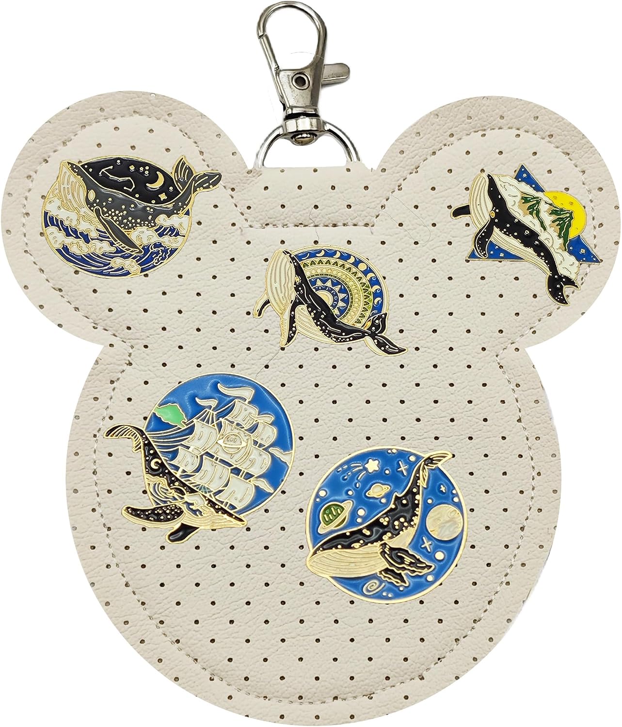 2 Pack Portable Pin Display Keychain Mouse Ear Pin Trading Display for Bags Backpack Park Trading Collection