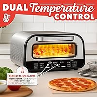 Vista 4 de Gourmia Indoor Pizza Oven Air Fryer Toaster – 1800W Countertop Multi-Cooker with Pizza Stone, Digital Controls & 6 Presets, Stainless Steel