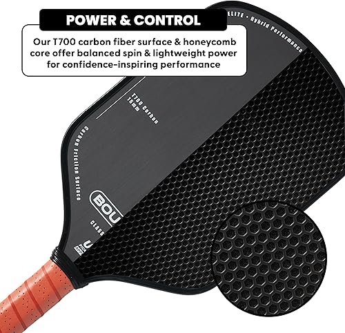 Miniatura 4 de Boulder Carbon Fiber Pickleball Paddle  T700 Carbon Fiber  USAPA Approved, with Honeycomb Polymer Core  Pickleball Racket for Beginner & Experienced