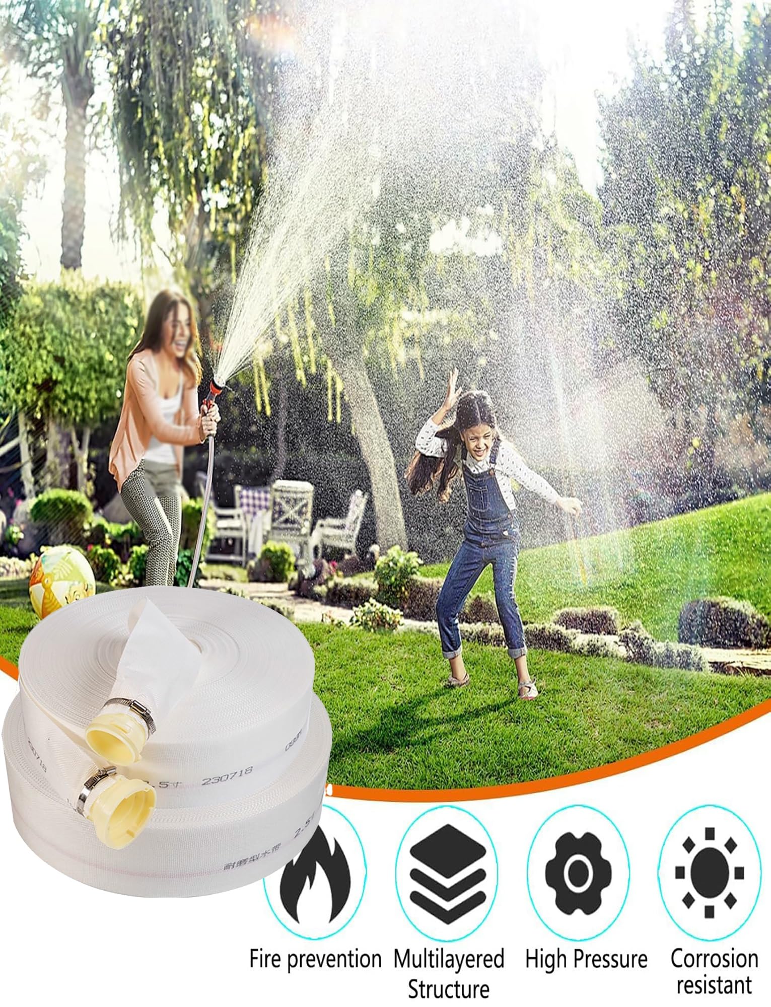 Manguera de Descarga Layflat, Coloque la Manguera Plana for Estanque de Descarga Agua, retrolavado Piscina PVC 1,2 Pulgadas 10 a 100 Metros(100meter)