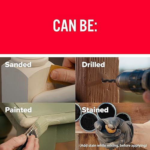 Miniatura 6 de Masilla Epoxi Putty de J-B Weld KwikWood para reparar madera, 1 oz, bronceado, 8258