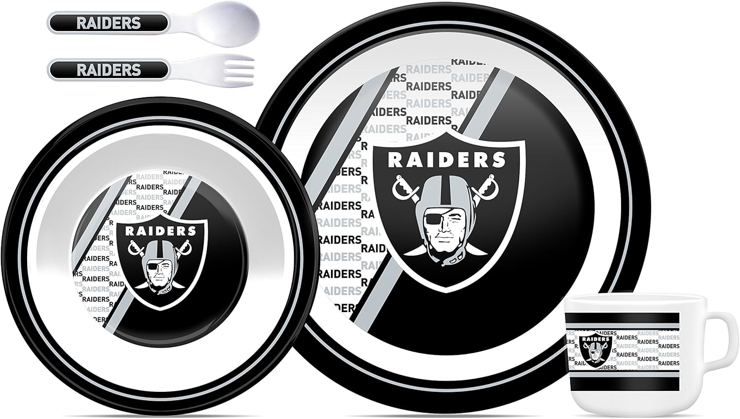 NFL Oakland Raiders Children's Dinner Set Home & Kitchen
