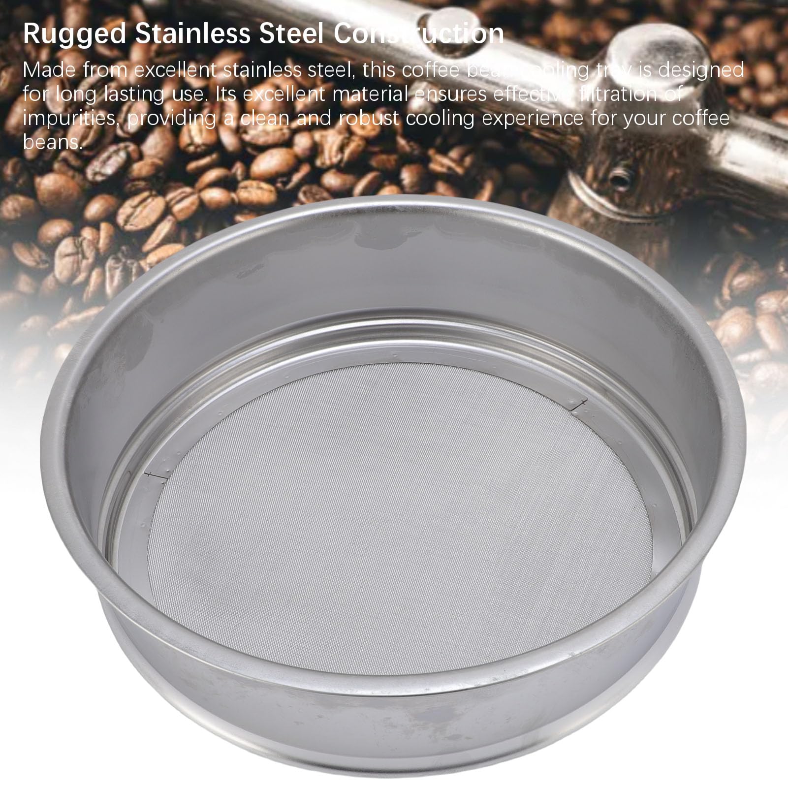 Filtre refroidisseur de grains de café en acier inoxydable, 60 mailles, plateau de refroidissement multifonctionnel pour grains, écran filtrant