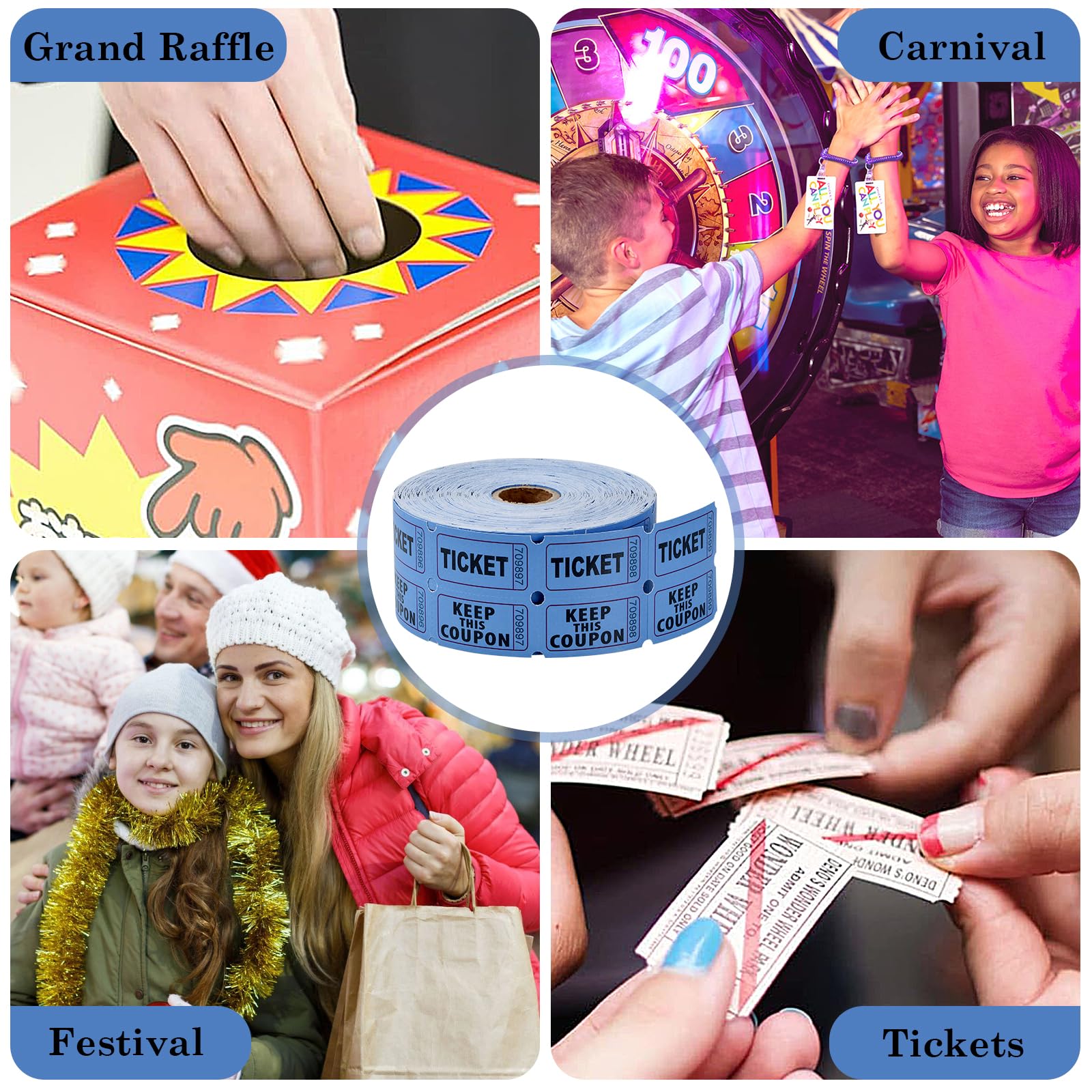 QINGZY 1000 Pièces (500 Paires) Billets De Tombola Doubles