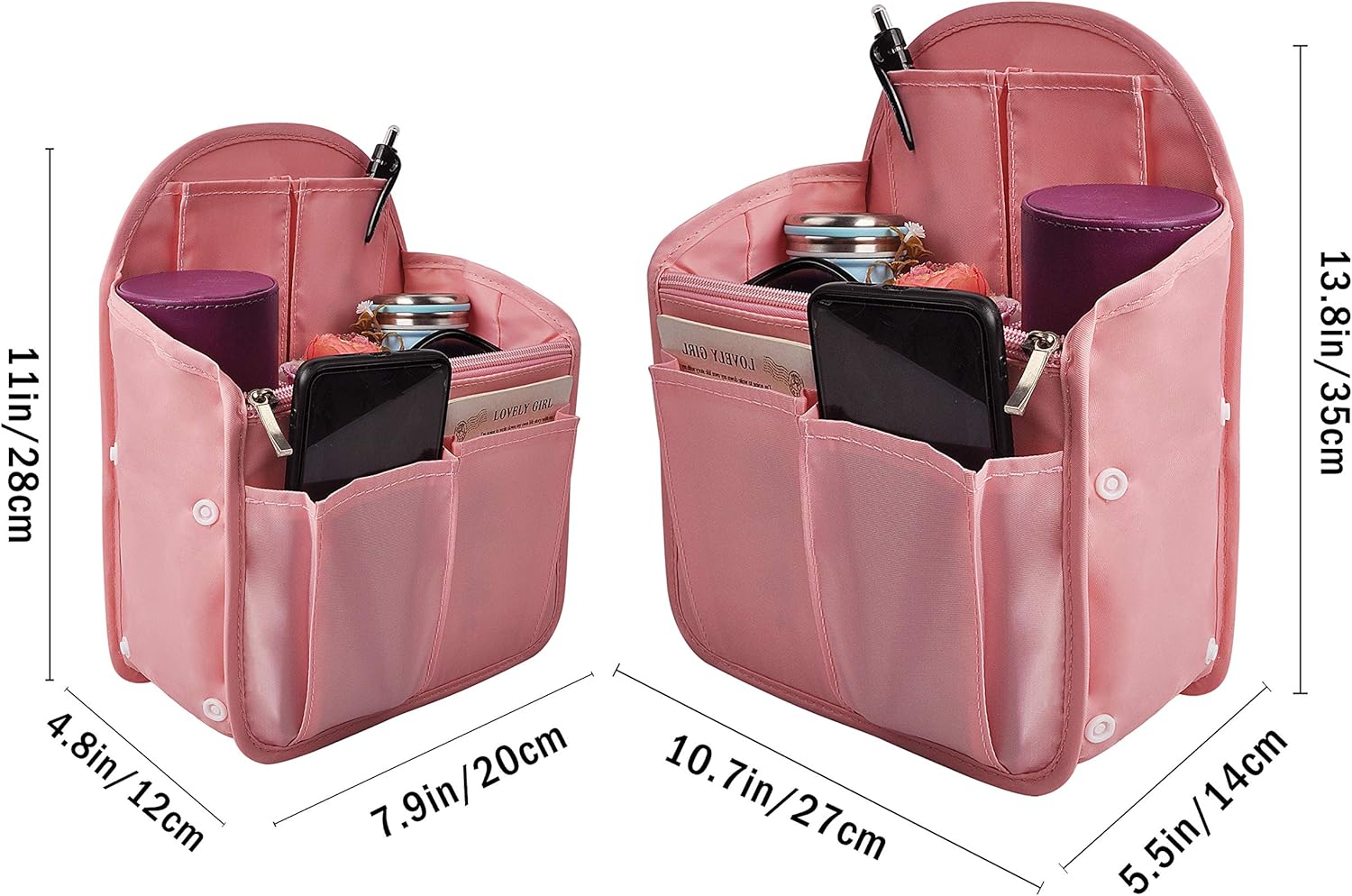 Vercord Backpack Organizer Insert Liner Hanging Travel Bag in Bag with Many Pockets - Image 4