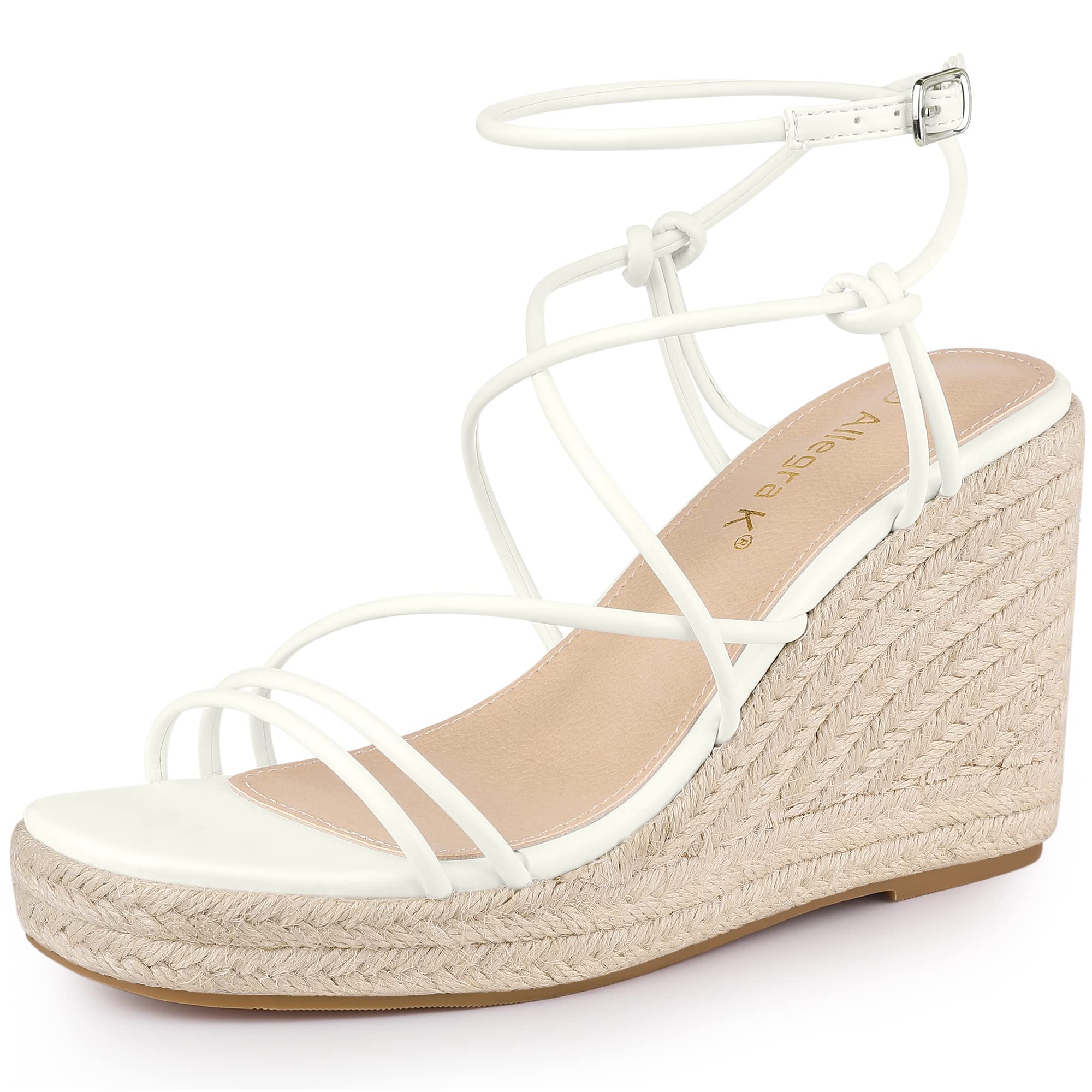 Allegra KWomen's Platform Strappy Wedges Heels Espadrille Wedge Sandals