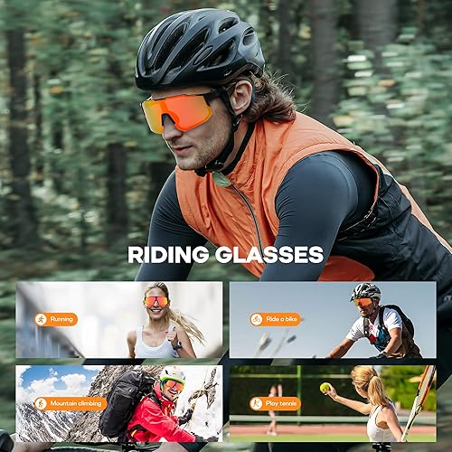 Miniatura 7 de DROXUANK Gafas de sol deportivas polarizadas para hombres y mujeres, gafas de ciclismo con protección UV400 para béisbol, pesca, senderismo, correr