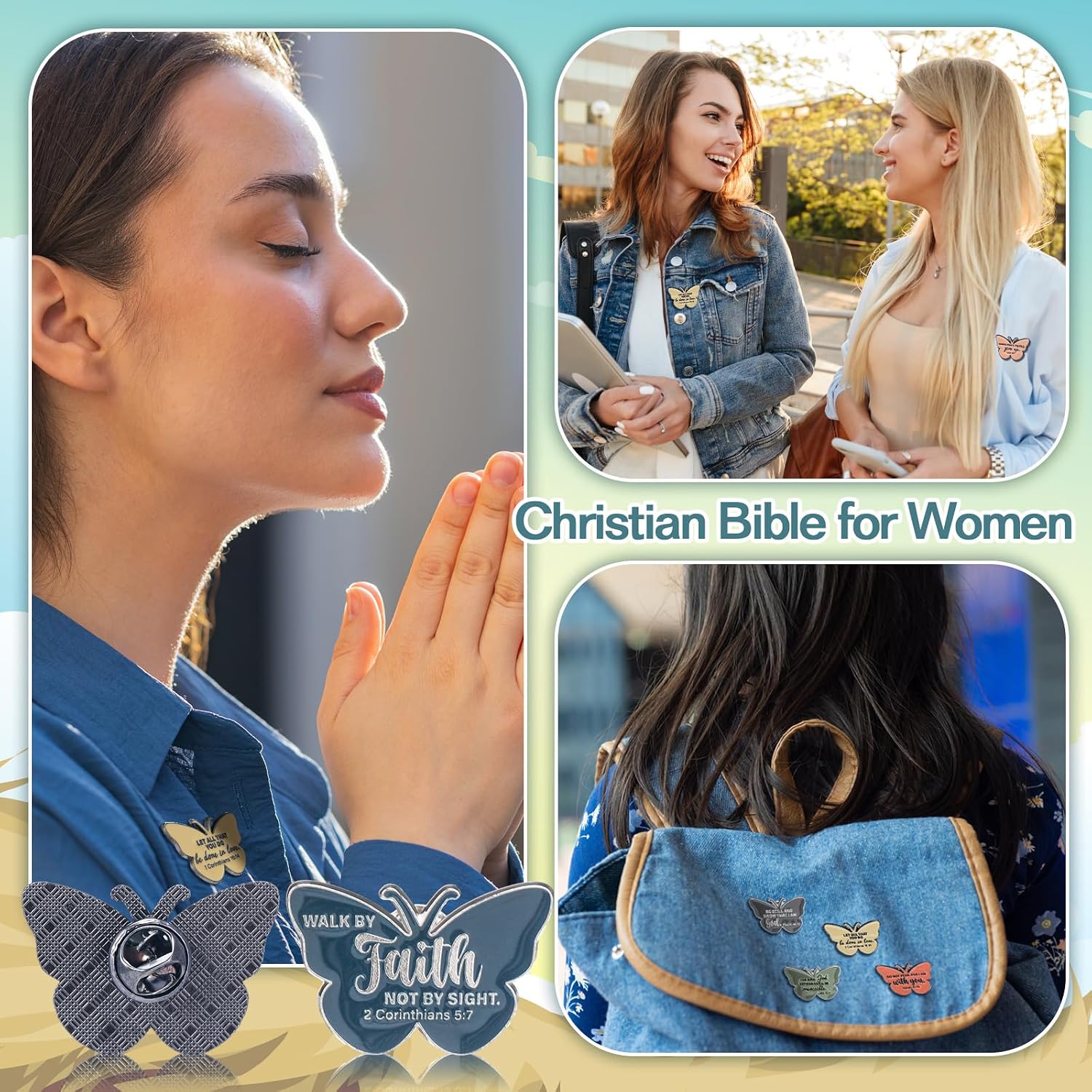 24 Pcs Christian Pin Gift in Bulk for Women Men Easter Mother's Day Gifts Bible Verse Pins Jesus Enamel Lapel Pins Religious Metal Badge Brooch for Church