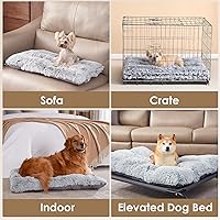 Vista 6 de EHEYCIGA Cama mullida para perros extragrandes, almohadilla de pelo sintético de felpa, cama XL calmante antiansiedad para jaula, lavable, suave