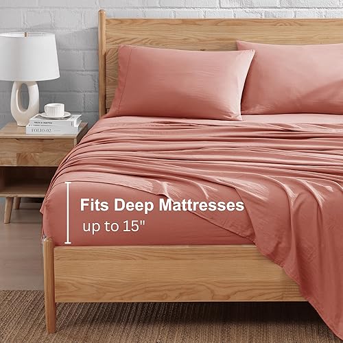 Miniatura 4 de Casa Platino Juego de sábanas tamaño Queen, prelavadas, ultrasuaves y transpirables, juego de sábanas de microfibra cepillada, de fácil cuidado,