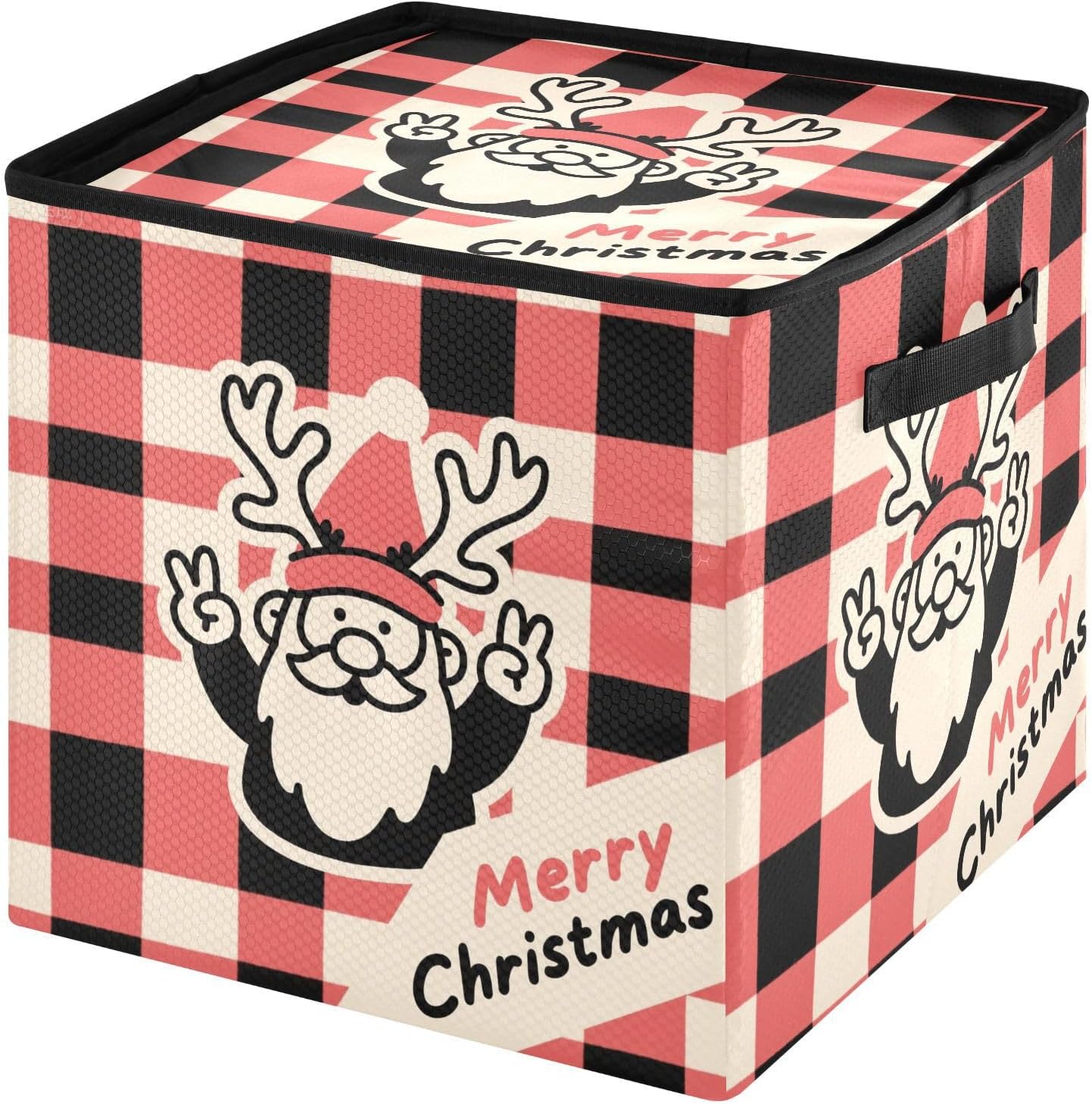 High Capacity Christmas Ornament Storage Box Holds Up to 64, Two Handles stackable Holiday Storage Case with Lid,Merry Christmas Cute Gnome