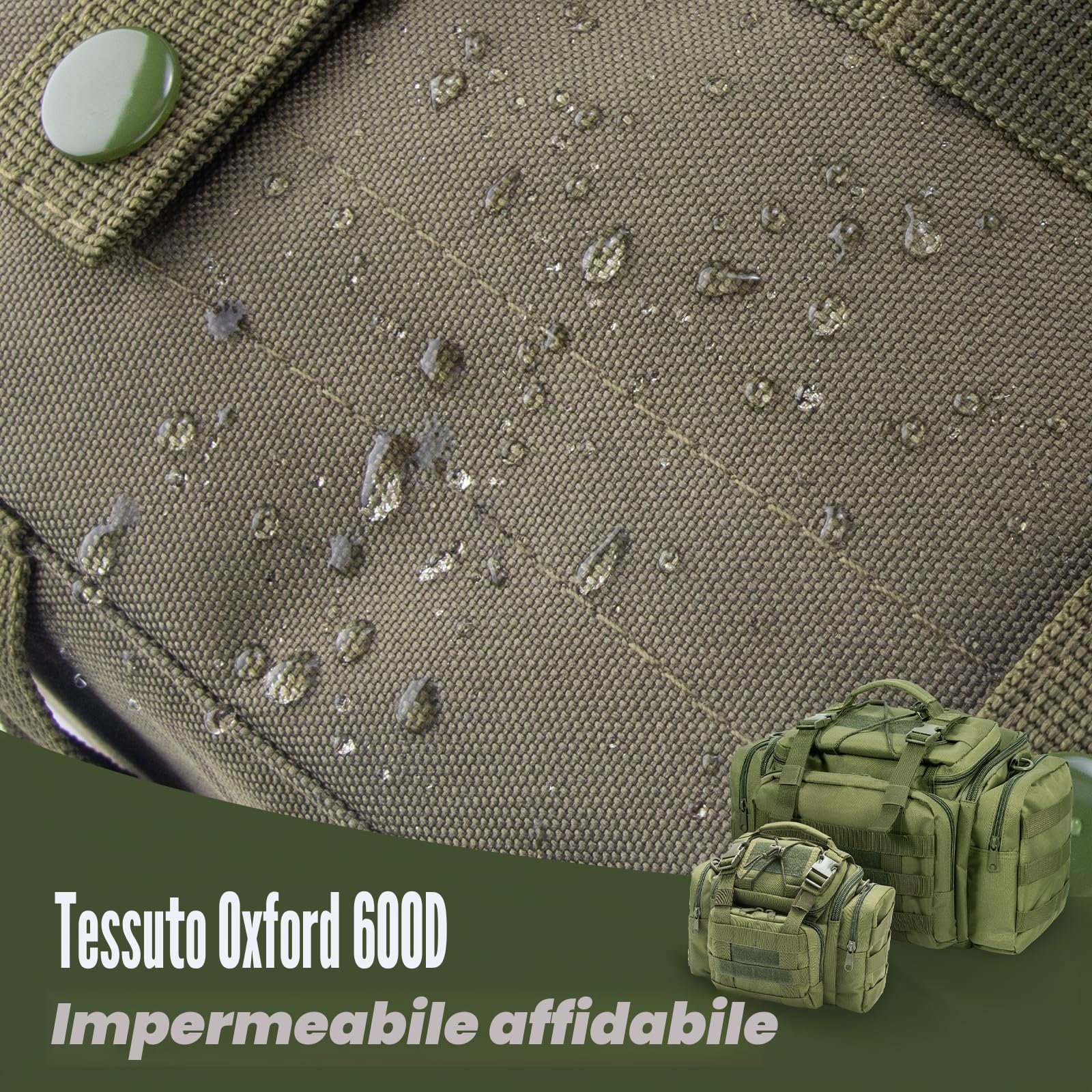 Grande Borsa da Pesca alla Carpa, Borsa portaoggetti con Spalle in Vita Resistente all'Acqua, Multi-Tasche Adatta a Quattro 3600 Holdall per attività all'aperto, Escursioni, Caccia, Campeggio, Viaggi