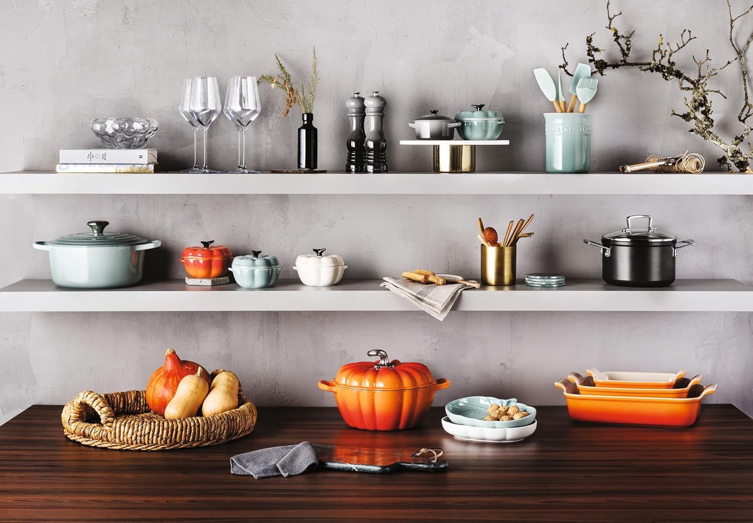 Le Creuset Silicone Craft Series Utensil Set with Stoneware Crock, 5 pc., Sea Salt