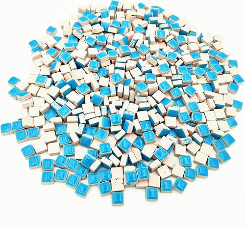 Miniatura 4 de 500 mosaicos cuadrados de cerámica de 1.1 libra, 0.4 x 0.4 pulgadas hechos a mano, micro mosaicos creativos para arte de bricolaje y decoración del