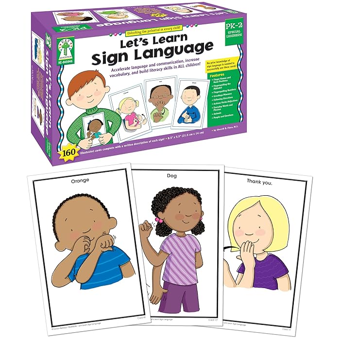Buy Key Education Let's Learn Sign Language Learning Cards—Illustrated