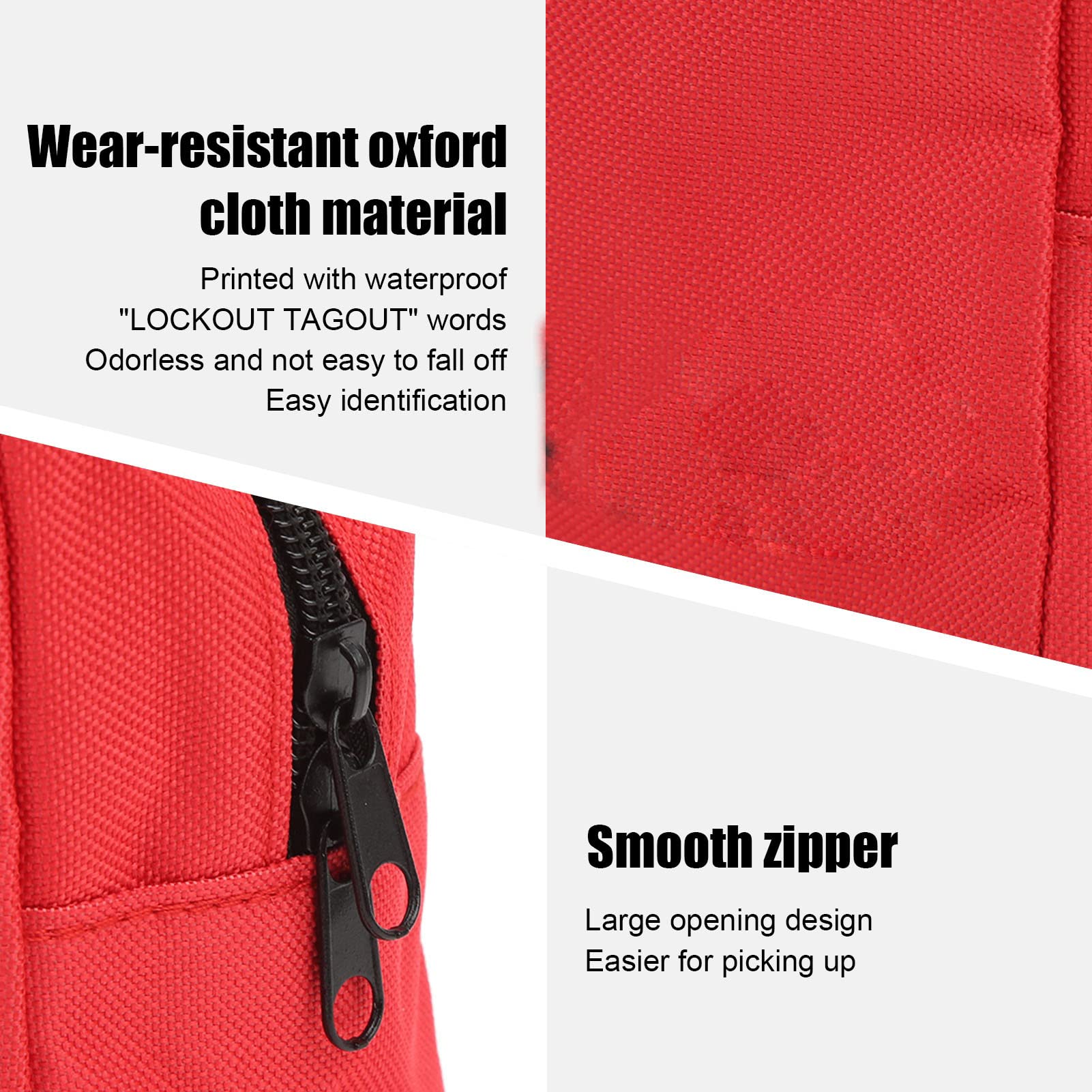 Safety Bag Lockout Kit Pocket Bag Red Oxford Cloth Portable Light Weight Waterproof Lock Industry Carrying Bag