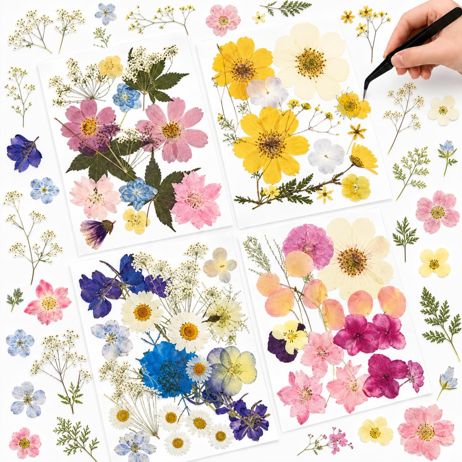 Nuanchu Real Dried Pressed Flowers for Craft Resin Mold DIY, Cottagecore