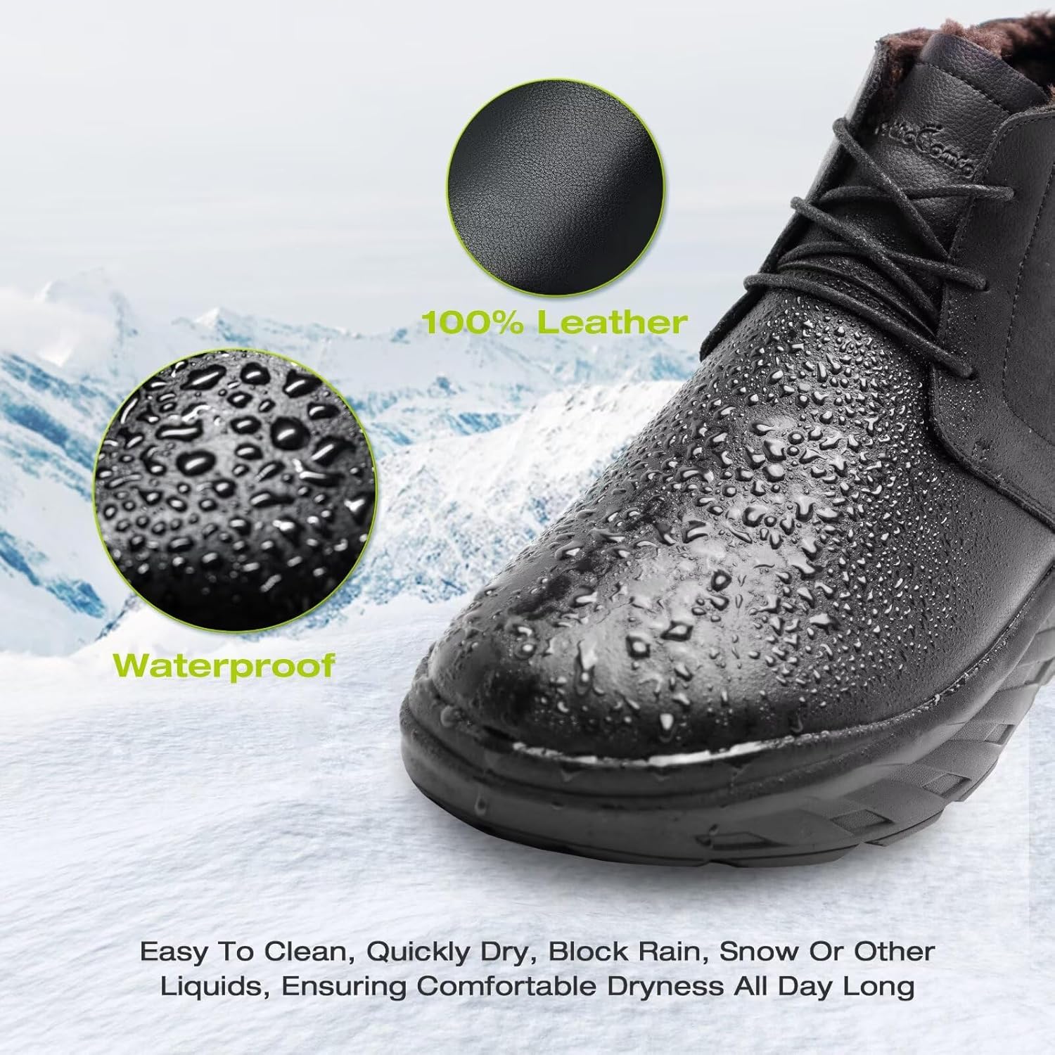 OrthoComfoot Men's Orthopedic Wide Leather Winter Ankle Boots: Comfortable Diabetic Dress Shoes with Arch Support for Orthotic, Casual Plantar Fasciitis Walking Shoes for Foot and Heel Pain - Image 6