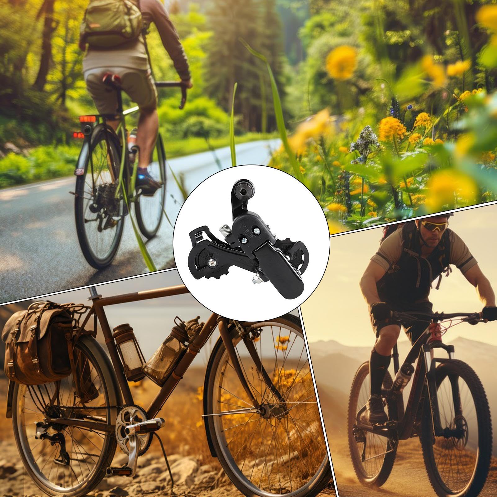 Dérailleur Arrière 6/7 Vitesses, En Alliage D'aluminium Avec Roue De Guidage Résine Silencieuse, Capacité 45T
