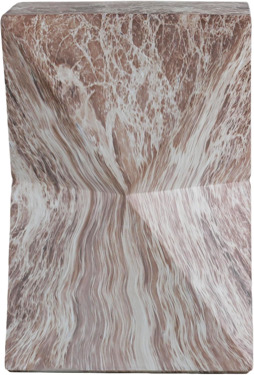 12" Sturdy Mgo Material Rustic Accent Coffee Tables, Mid Century Center Table with Weatherproof, Vintage Elegant Outdoor Tea Table with Handcraft for Patio Garden, Marble