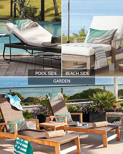 Miniatura 6 de Almohadas geométricas degradadas para exteriores, almohadas estéticas de color verde, marrón y blanco, abstracto, modernas, impermeables, para