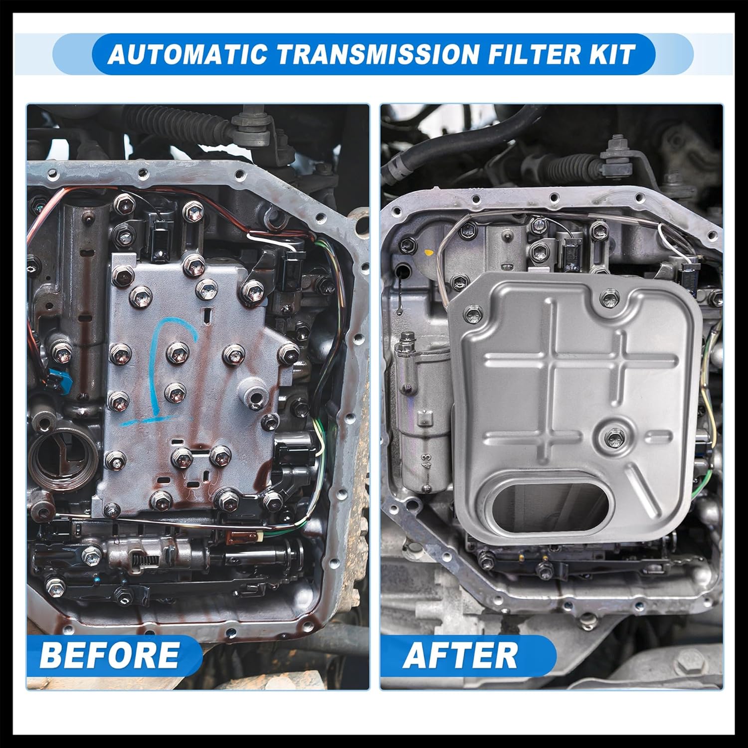 A44DE Automatic Transmission Filter Kit CVT Oil Cooler Filter Oil Pan Gasket Kit Fit for Suzuki Grand Vitara 2009-2013 No.2657065D10 - Pack of 2 Durable Material