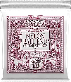 ENCORDOAMENTO P/ VIOLÃO CLASSICO ERNESTO PALLA BLACK AND GOLD NYLON TENSÃO MÉDIA BALL-END P02409 ERNIE BALL