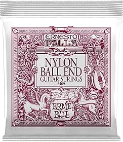 ENCORDOAMENTO P/ VIOLÃO CLASSICO ERNESTO PALLA BLACK AND GOLD NYLON TENSÃO MÉDIA BALL-END P02409 ERNIE BALL
