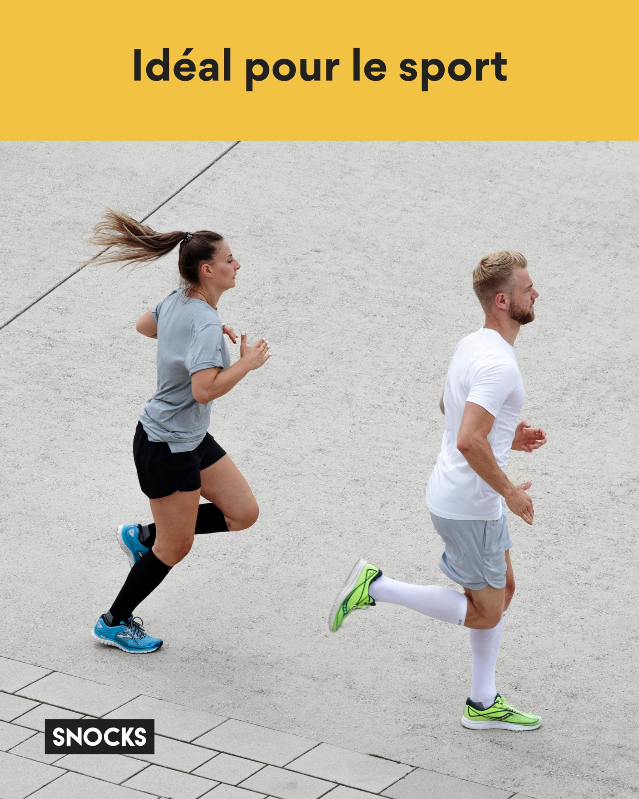 Snocks Chaussettes de Contention pour Femme et Homme - Idéales pour le sport, le tennis et les soins personnels : Chaussettes de Compression de Running pour Homme. Bas de Contention pour Femme