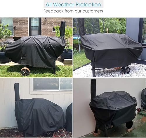 Miniatura 2 de Unicook Cubierta de carbón para ahumador, resistente al agua, resistente al agua, para parrilla, resistente a la decoloración y a los rayos UV,