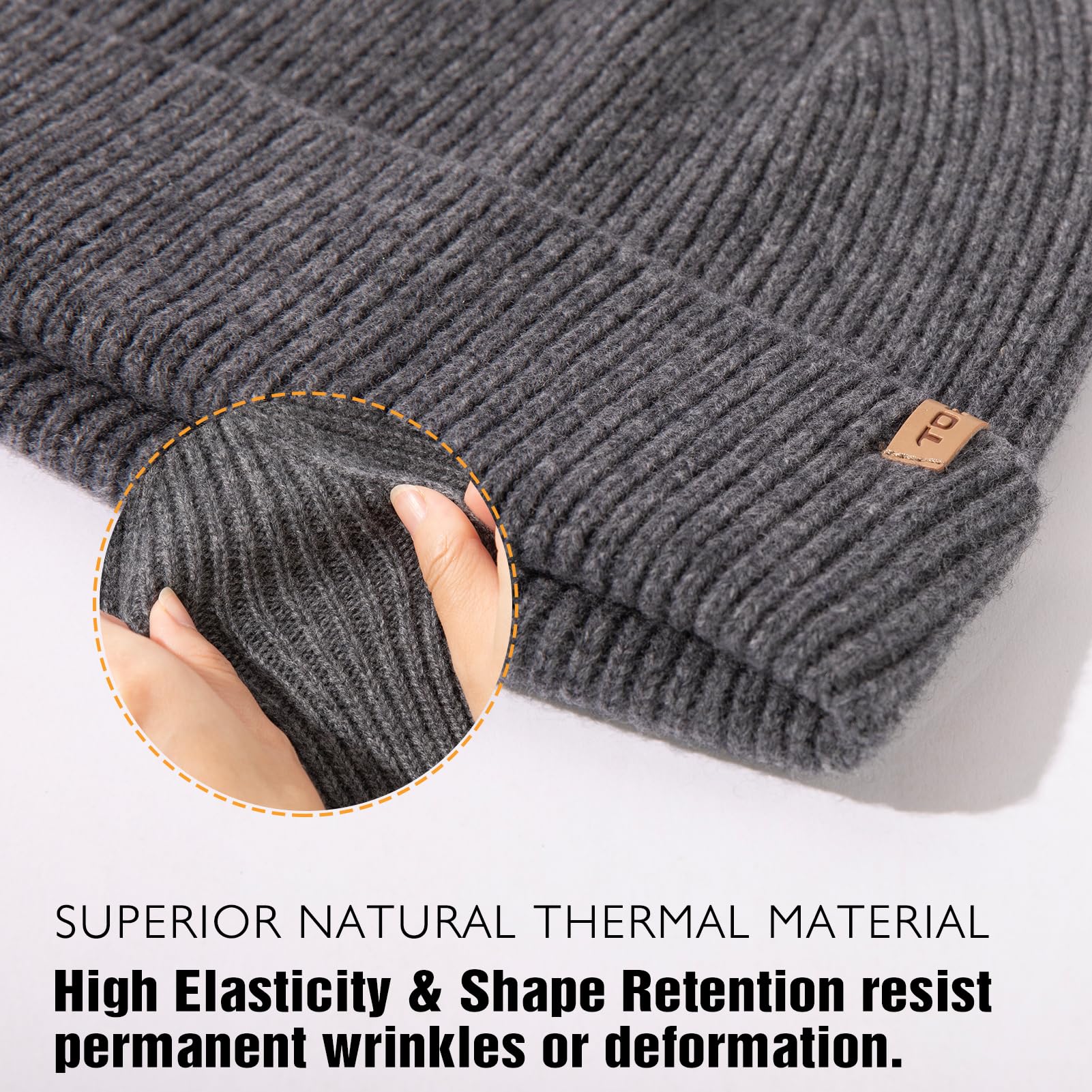 TOP-EX Gorro de invierno unisex de lana merino de cachemira, de gran tamaño, con diseño de calavera