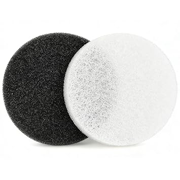 Pet Grooming Set Filter Foam Sponges, Bio Sponge Filter Media Pad 3.8" x 3.8" x 2pcs,1 Black+1 White