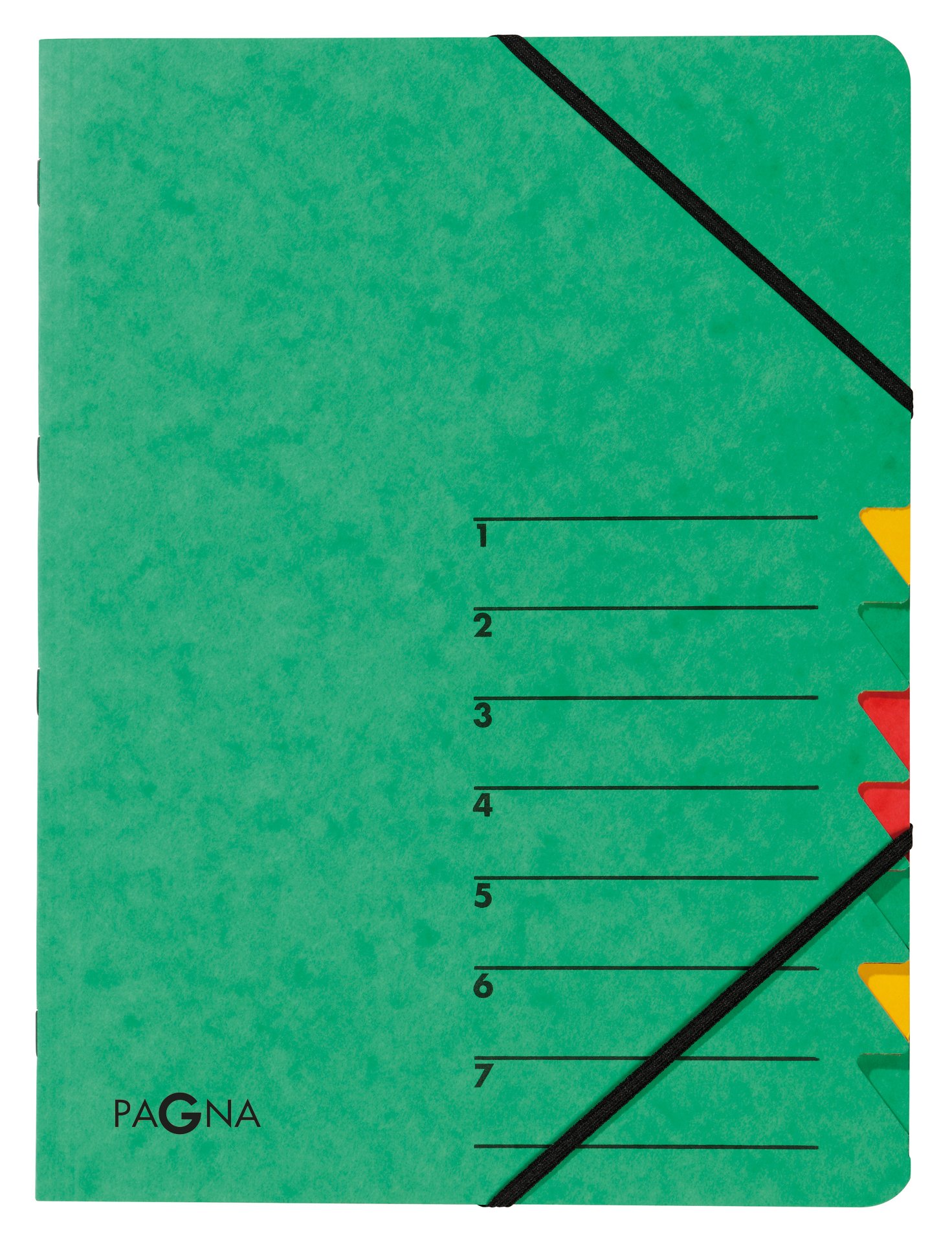 Pagna Easy Folder 7 Compartments 1-7 Green