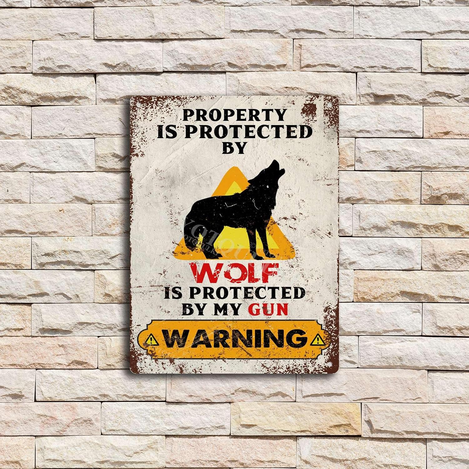 Warning Signs Wolf Aluminum Warning Sign For Home Business Driveway Alert Aluminum-12x16inch
